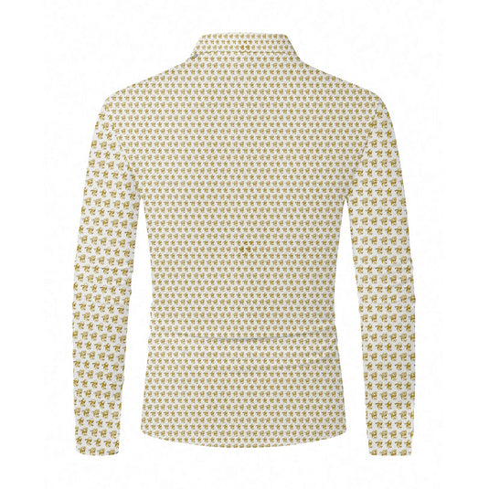 All-Over Print Men's Polo Shirt With Long Sleeve