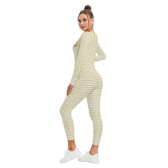 All-Over Print Women's Plunging Neck Jumpsuit
