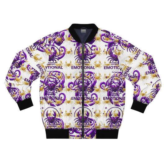 Emotional Men’s Bomber Jacket, Stylish Outerwear, Unique Fashion Statements, Casual Wear for Men, Trendy Gift Idea