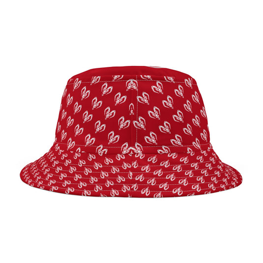 Red Heart Pattern Bucket Hat - Trendy Summer Accessory
