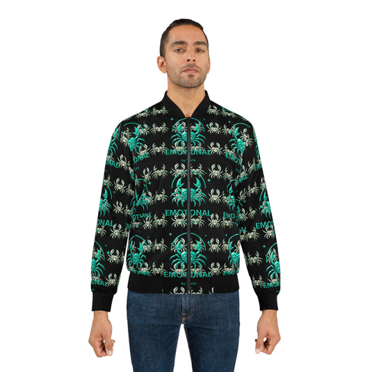 Men's Spider Print Bomber Jacket - Stylish and Unique Outerwear for Casual and Trendy Looks