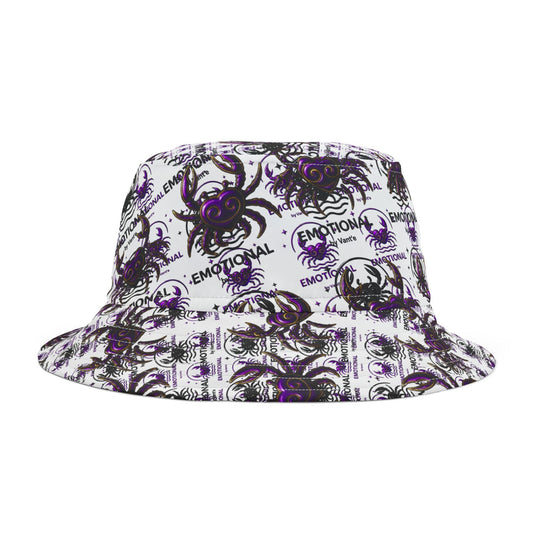 Emotional Vibes Bucket Hat - Trendy Spider Design for Unique Style