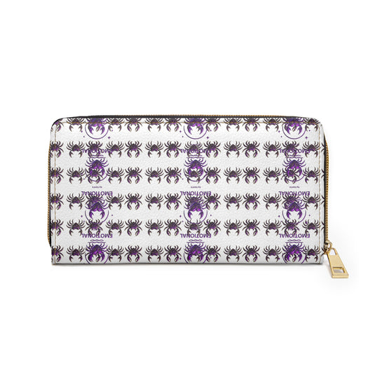 Emotional Crab Zipper Wallet, Stylish Crab Print Wallet, Unique Women's Wallet, Cute Gift for Her, Fashion Accessory, Everyday Use