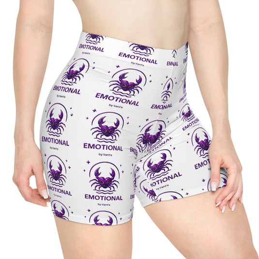 Emotional Purple Biker Shorts - Comfortable Activewear, Perfect for Yoga, Fitness, Casual Wear, Gifts for Her