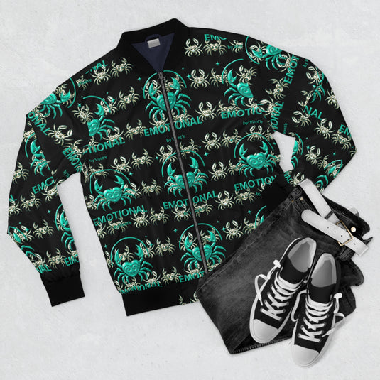 Men's Spider Print Bomber Jacket - Stylish and Unique Outerwear for Casual and Trendy Looks