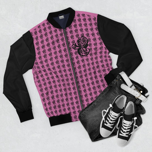 Stylish Pink Rose Bomber Jacket for Men | Trendy Floral Design