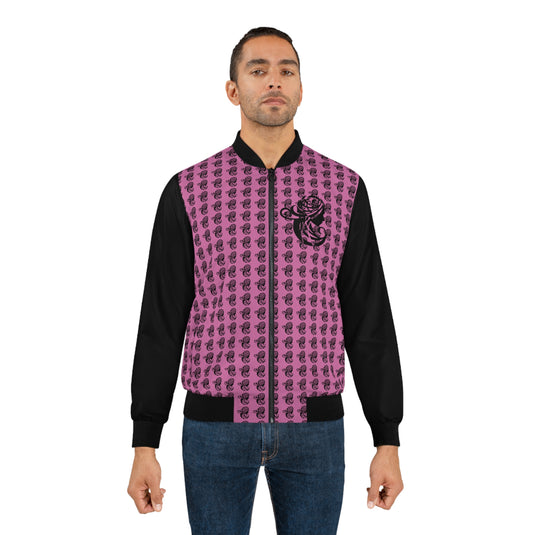Stylish Pink Rose Bomber Jacket for Men | Trendy Floral Design