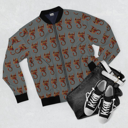 Bold Scorpion Men's Bomber Jacket, Streetwear, Casual Fashion, Unique Design, Gift for Him, Statement Piece