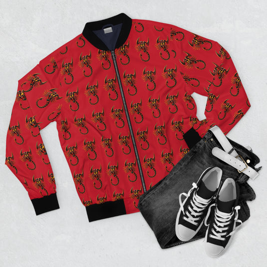 Bold Scorpion AOP Bomber Jacket | Unique Streetwear for Men, Trendy Outerwear, Stylish Layering, Gift for Him