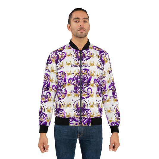 Emotional Men’s Bomber Jacket, Stylish Outerwear, Unique Fashion Statements, Casual Wear for Men, Trendy Gift Idea