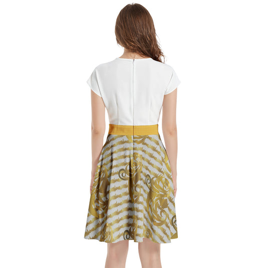 Short Sleeve  Casual A-Line Midi Dress