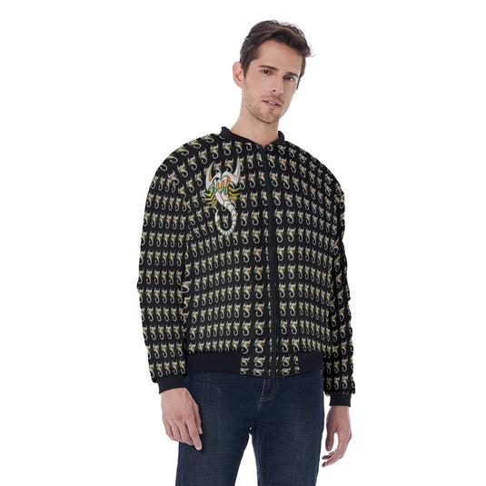 All-Over Print Men's Bomber Jacket With Sleeve Pocket