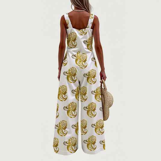 All-Over Print Women's Wide-Leg Jumpsuit