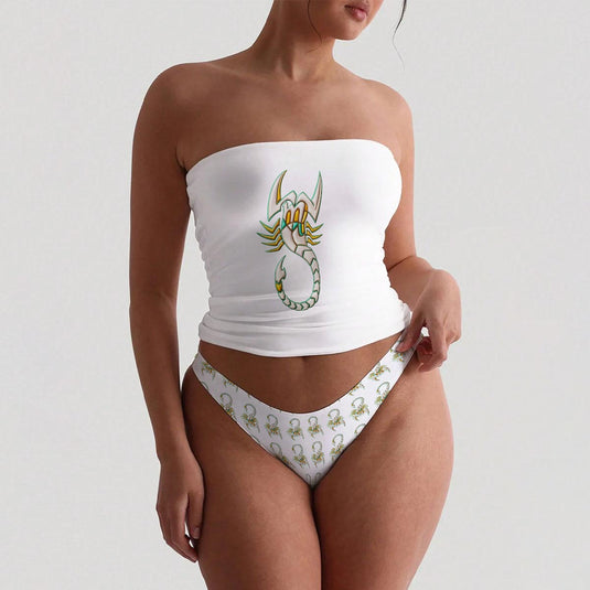 All-Over Print Women's Strapless Tube Top Set