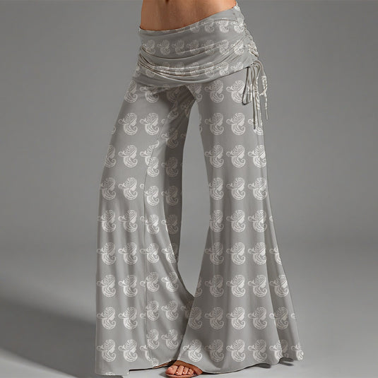 All-Over Print Women's High Waist Wide Leg Pants