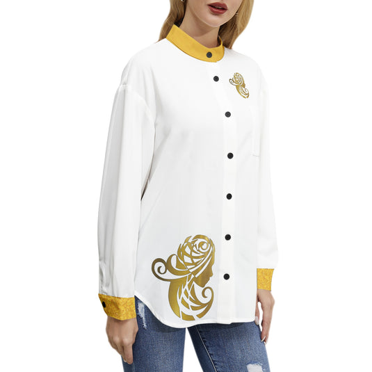 Long Sleeve Button Up Casual Shirt Top