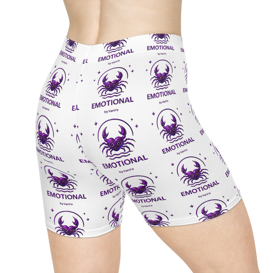 Emotional Purple Biker Shorts - Comfortable Activewear, Perfect for Yoga, Fitness, Casual Wear, Gifts for Her