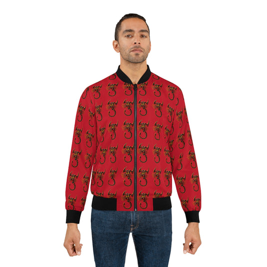 Bold Scorpion AOP Bomber Jacket | Unique Streetwear for Men, Trendy Outerwear, Stylish Layering, Gift for Him