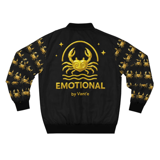Golden Crab Men's Bomber Jacket, Stylish Outerwear, Unique Fashion Gift, Casual Jacket, Trendy Apparel for Men