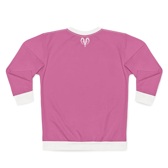 Trendy Pink Unisex Sweatshirt with Bold Ram Design