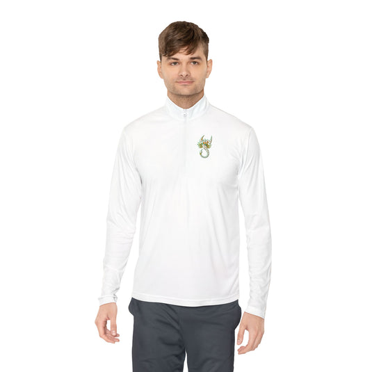 Artistic Unisex Quarter-Zip Pullover with Dragon Design