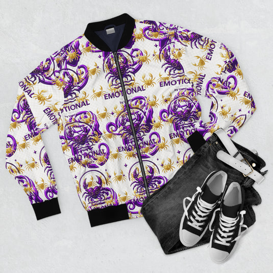 Emotional Men’s Bomber Jacket, Stylish Outerwear, Unique Fashion Statements, Casual Wear for Men, Trendy Gift Idea