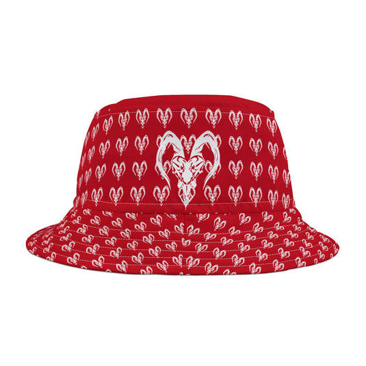 Red Heart Pattern Bucket Hat - Trendy Summer Accessory