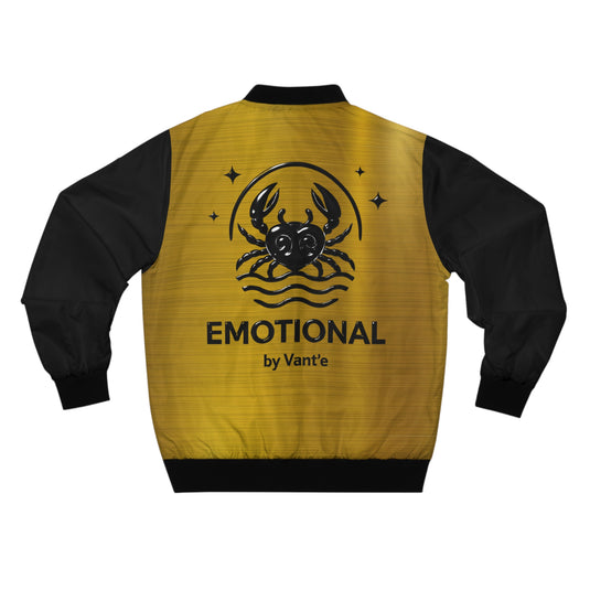 Men's Crab Print Bomber Jacket, Stylish Outerwear, Gift for Sea Lovers, Trendy Streetwear, Perfect for Summer Festivals, Casual Look