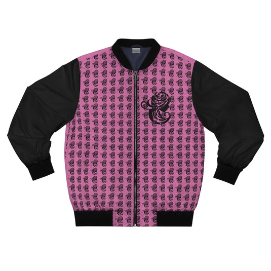 Stylish Pink Rose Bomber Jacket for Men | Trendy Floral Design