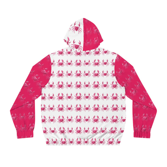 Crab Print Men's Full-Zip Hoodie - Bold & Fun for Coastal Lovers