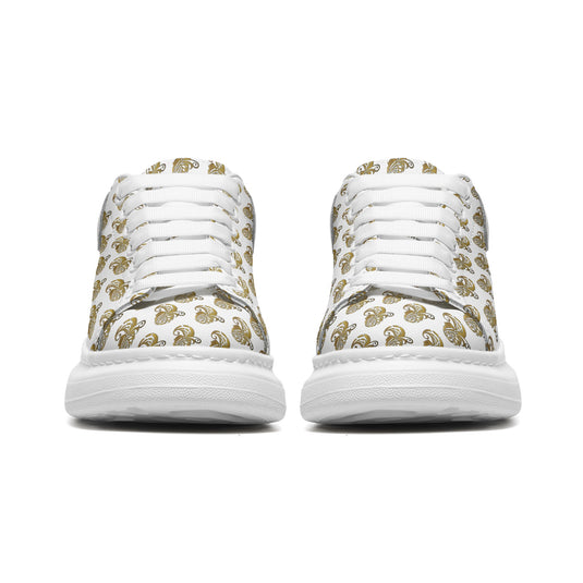 Unisex Non Slip Lace Up Leather Sneakers